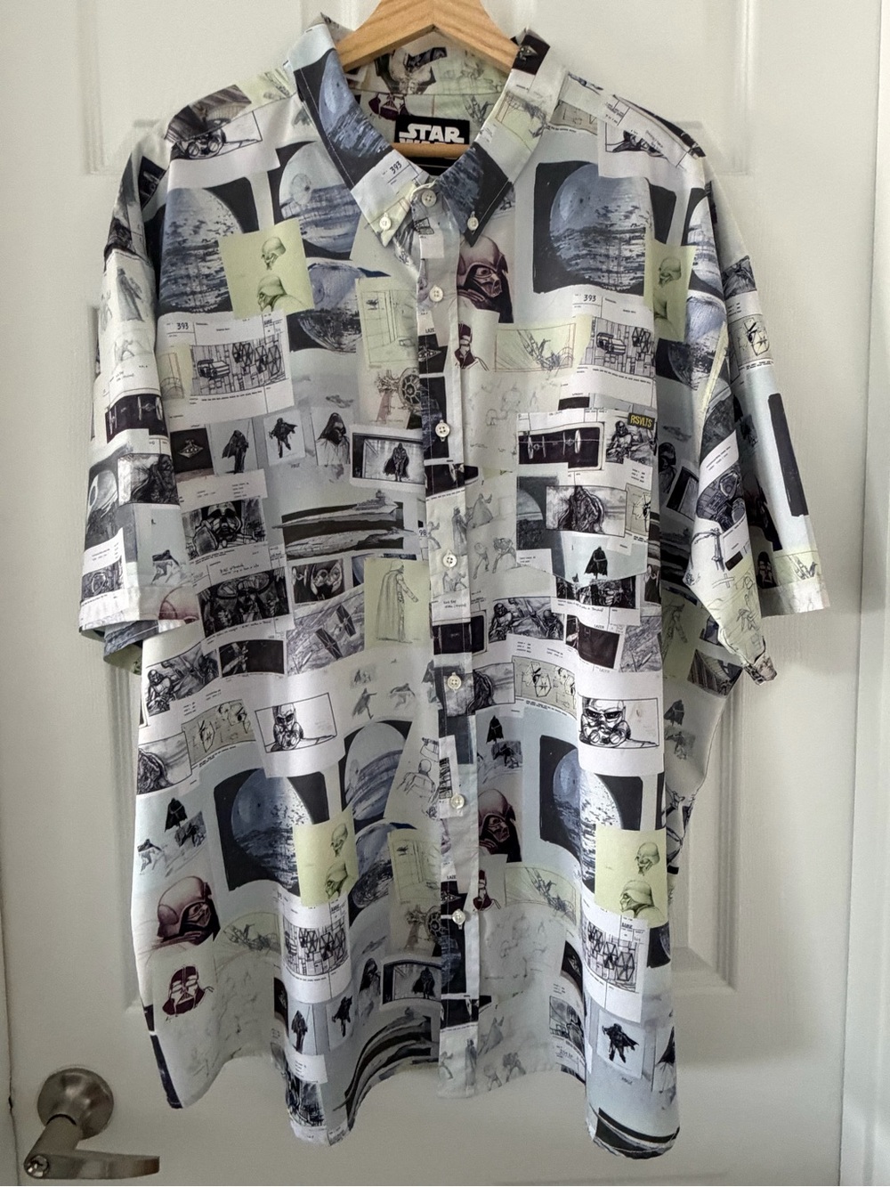 RSVLTS Men's Short-Sleeve Button-Down Shirt in White, Gray, Black